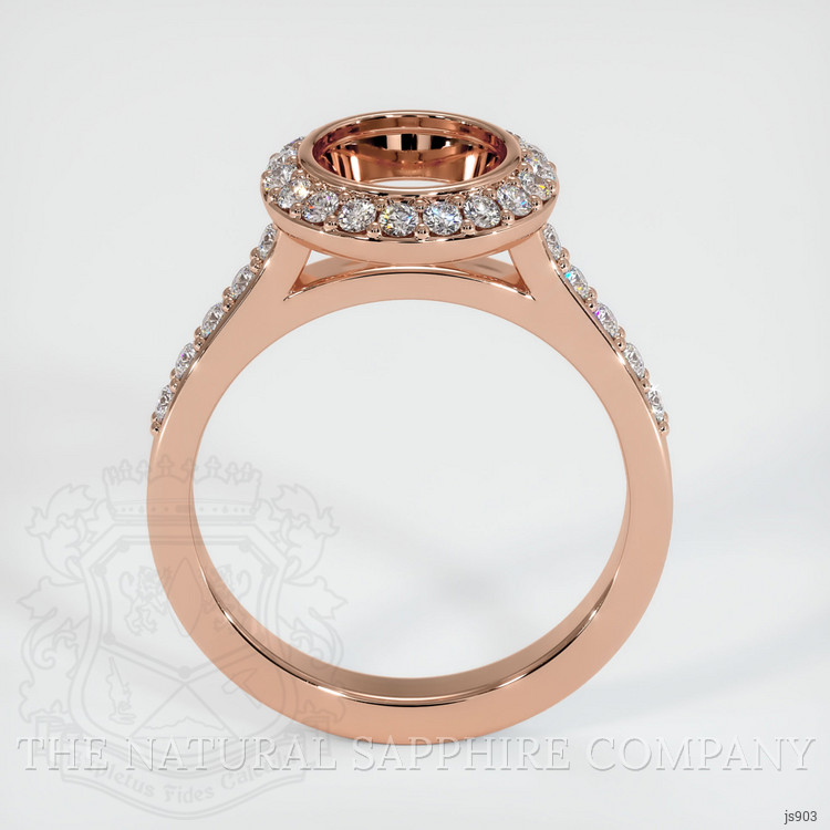 14K Rose Gold Pave Ring Setting