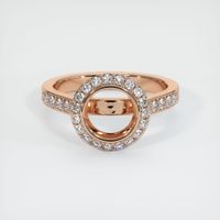 18K Rose Gold Pave Ring Setting Image