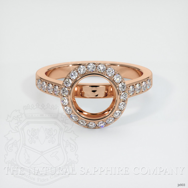 18K Rose Gold Pave Ring Setting