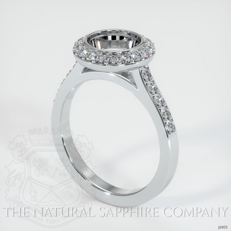 14K White Gold Pave Ring Setting