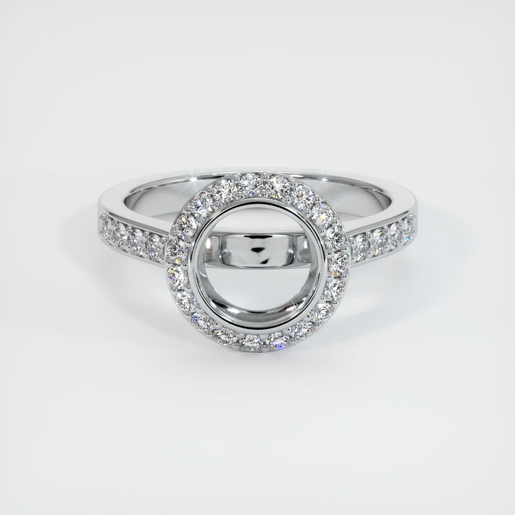 14K White Gold Pave Ring Setting