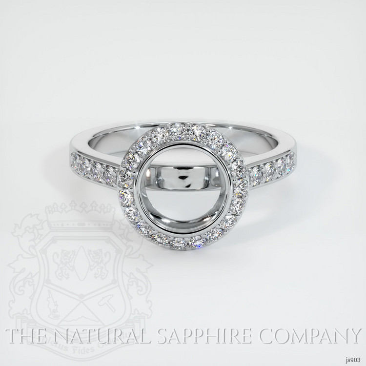 14K White Gold Pave Ring Setting
