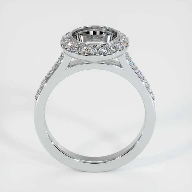 14K White Gold Pave Ring Setting