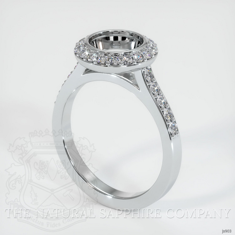 18K White Gold Pave Ring Setting