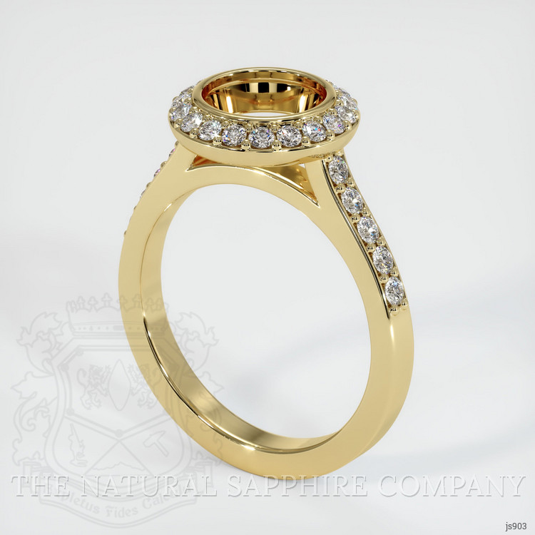 14K Yellow Gold Pave Ring Setting