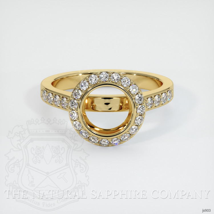 14K Yellow Gold Pave Ring Setting