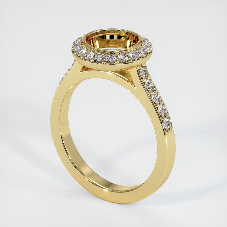 18K Yellow Gold Pave Ring Setting