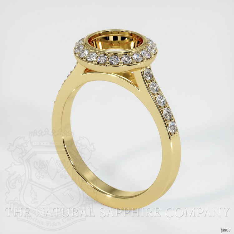 18K Yellow Gold Pave Ring Setting