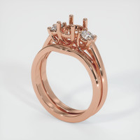 14K Rose Gold Three Stone Ring Setting Video