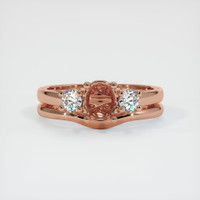 14K Rose Gold Three Stone Ring Setting Image