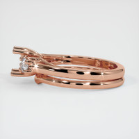 14K Rose Gold Three Stone Ring Setting Image