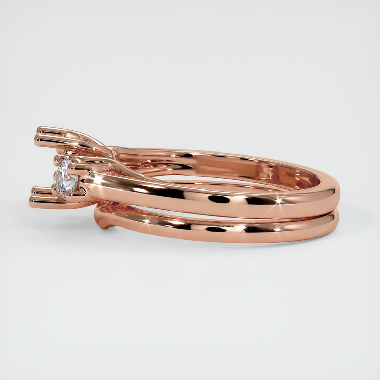 14K Rose Gold Three Stone Ring Setting