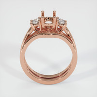 14K Rose Gold Three Stone Ring Setting Image