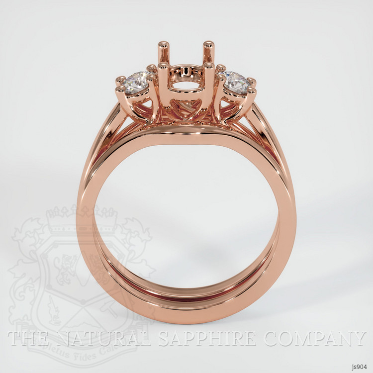 14K Rose Gold Three Stone Ring Setting