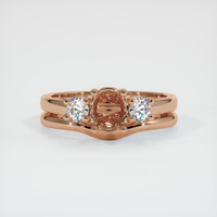 18K Rose Gold Three Stone Ring Setting Image