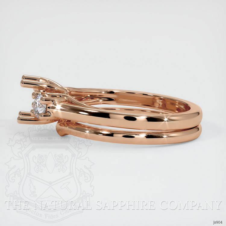 18K Rose Gold Three Stone Ring Setting