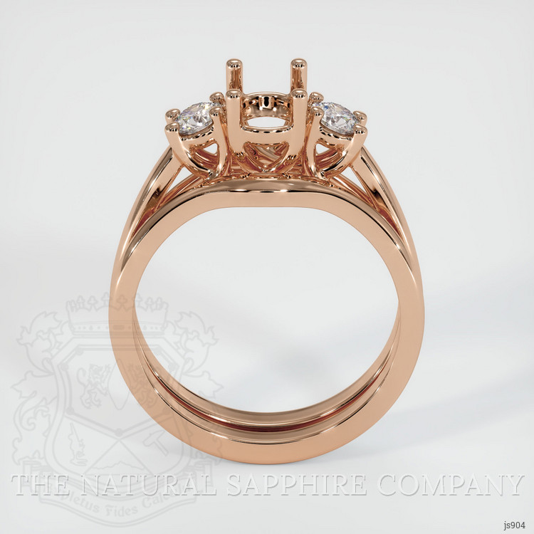 18K Rose Gold Three Stone Ring Setting