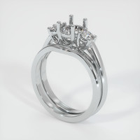 14K White Gold Three Stone Ring Setting Video