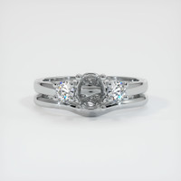 14K White Gold Three Stone Ring Setting Image