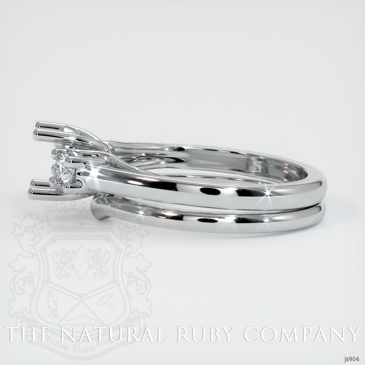 14K White Gold Three Stone Ring Setting