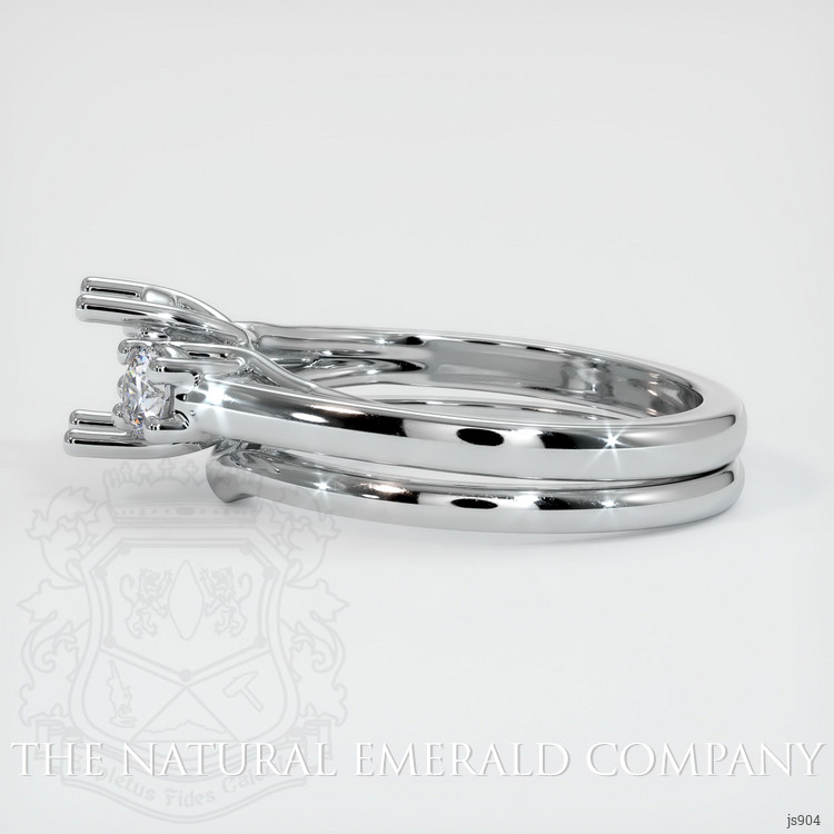 18K White Gold Three Stone Ring Setting