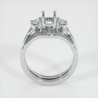 18K White Gold Three Stone Ring Setting Image