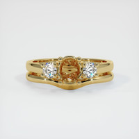 10K Yellow Gold Three Stone Ring Setting Image