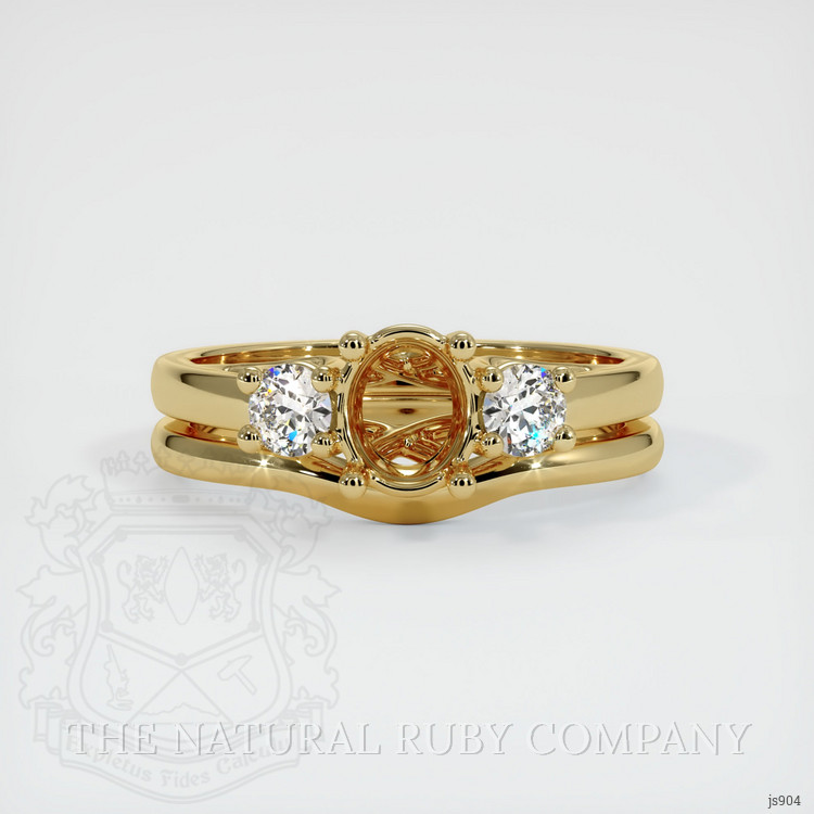 10K Yellow Gold Three Stone Ring Setting