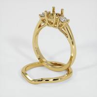 10K Yellow Gold Three Stone Ring Setting Image