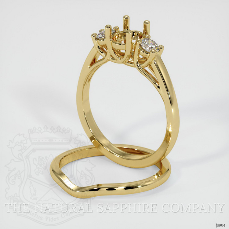 10K Yellow Gold Three Stone Ring Setting
