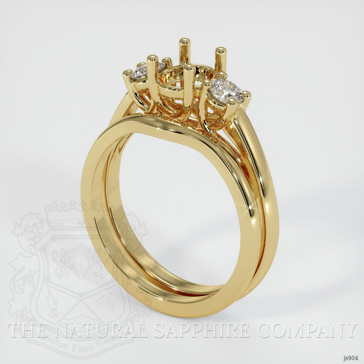14K Yellow Gold Three Stone Ring Setting