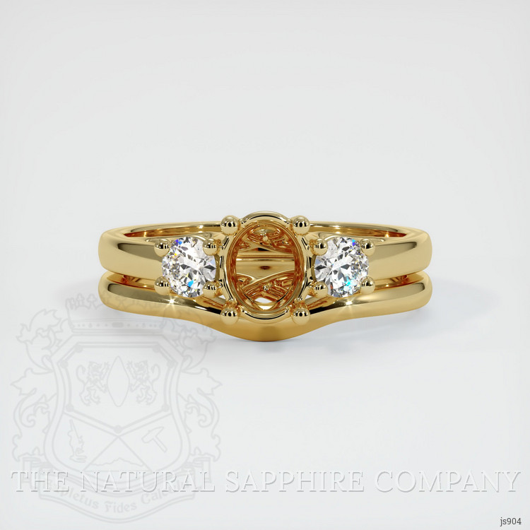 14K Yellow Gold Three Stone Ring Setting
