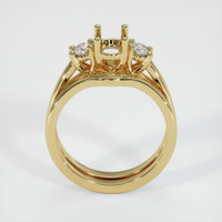 14K Yellow Gold Three Stone Ring Setting Image