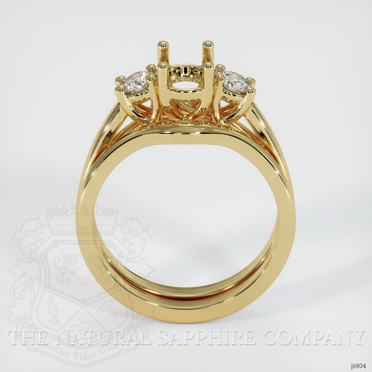 14K Yellow Gold Three Stone Ring Setting