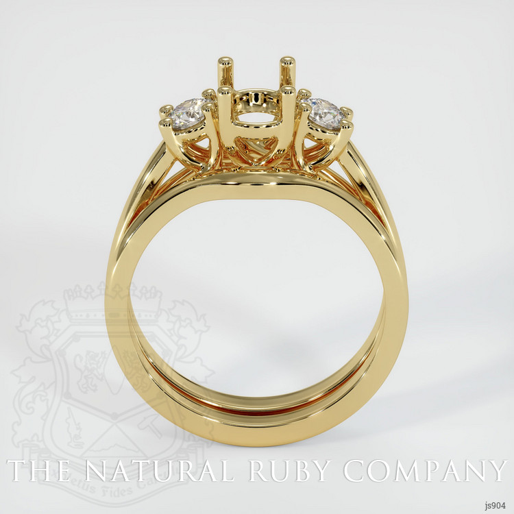 14K Yellow Gold Three Stone Ring Setting