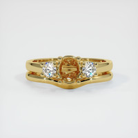 18K Yellow Gold Three Stone Ring Setting Image