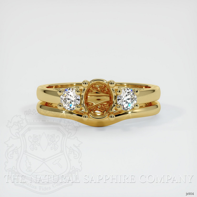 18K Yellow Gold Three Stone Ring Setting