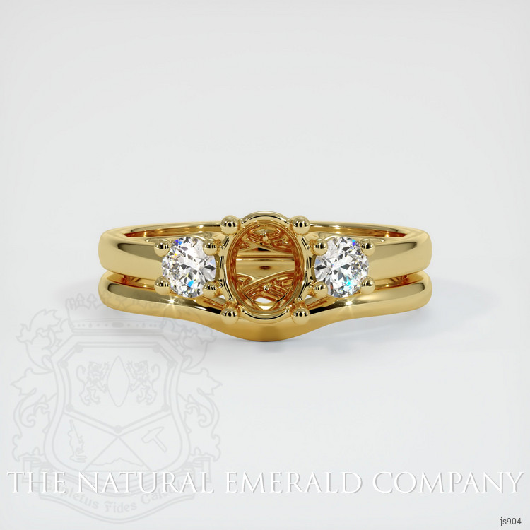 18K Yellow Gold Three Stone Ring Setting