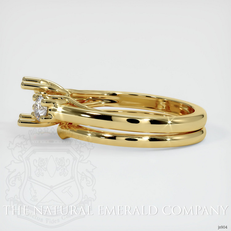 18K Yellow Gold Three Stone Ring Setting