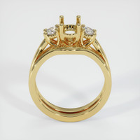 18K Yellow Gold Three Stone Ring Setting Image