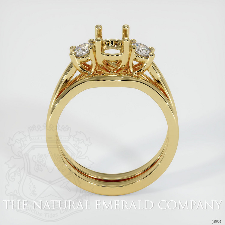 18K Yellow Gold Three Stone Ring Setting
