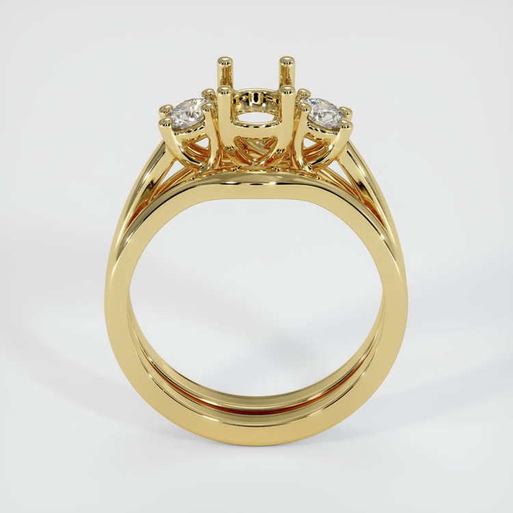 18K Yellow Gold Three Stone Ring Setting