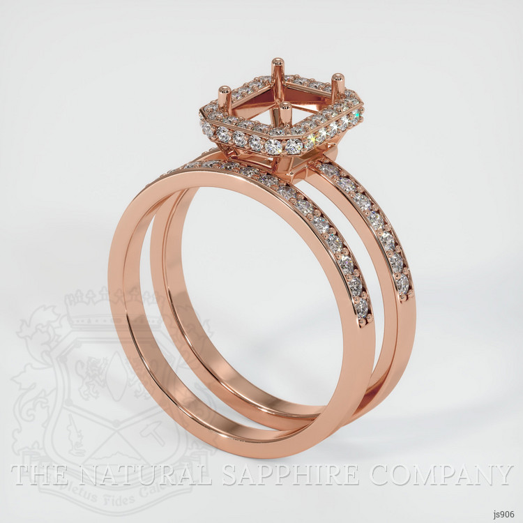 14K Rose Gold Pave Ring Setting