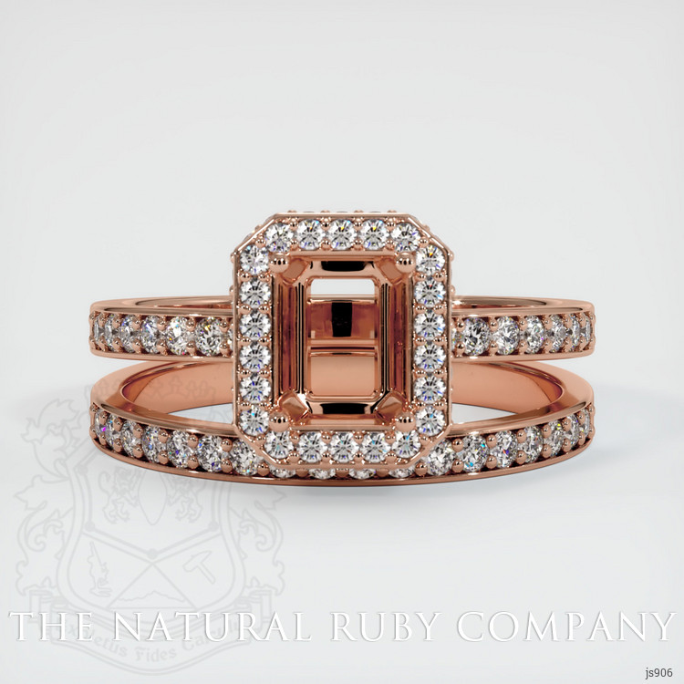 14K Rose Gold Pave Ring Setting