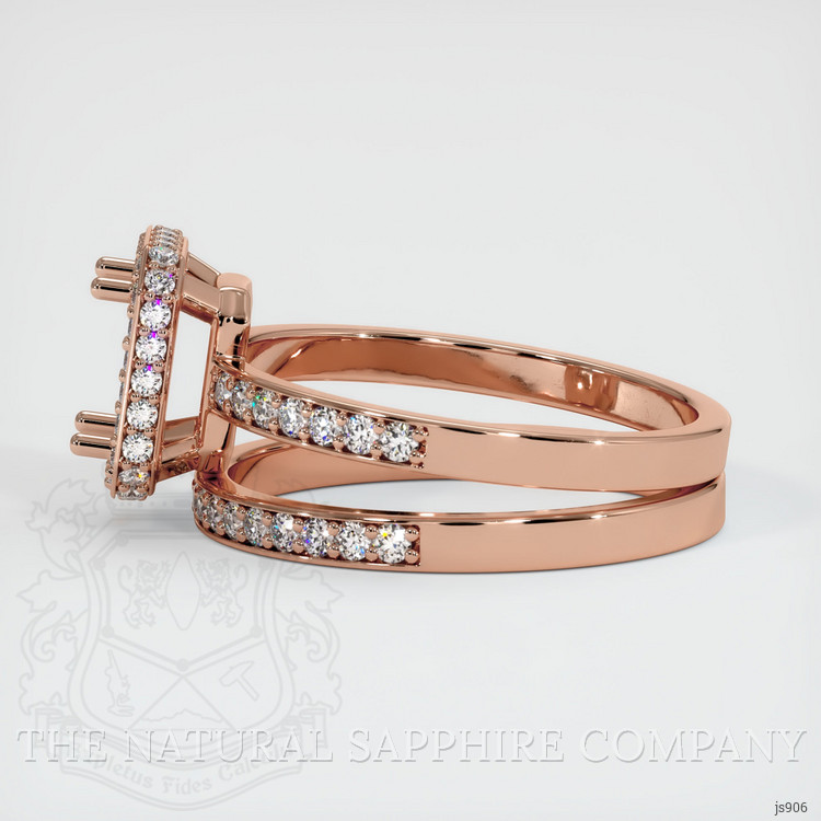 14K Rose Gold Pave Ring Setting