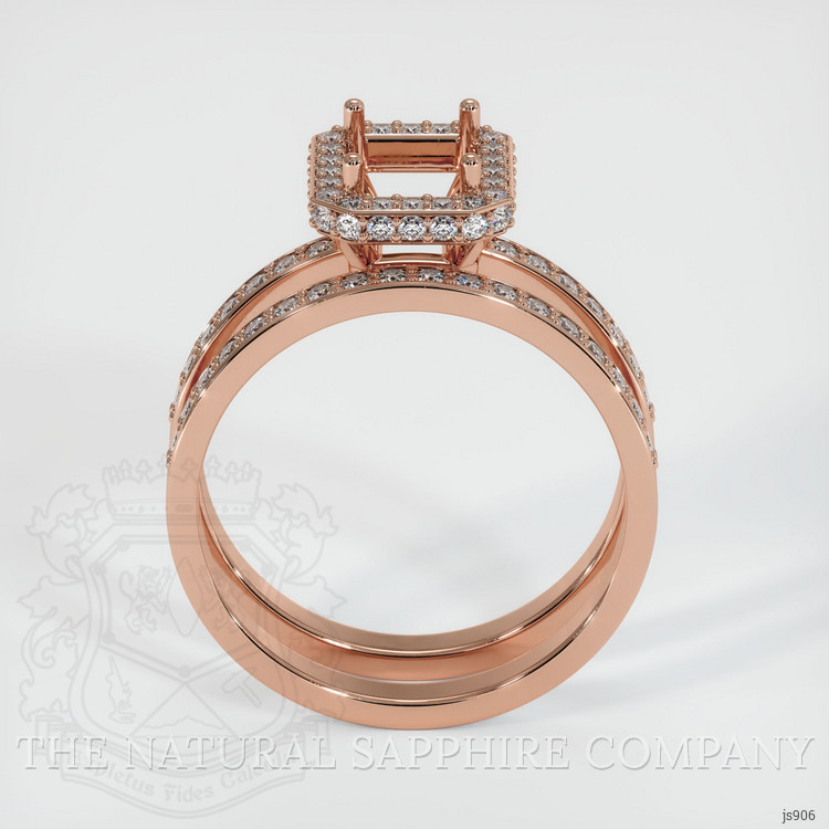 14K Rose Gold Pave Ring Setting