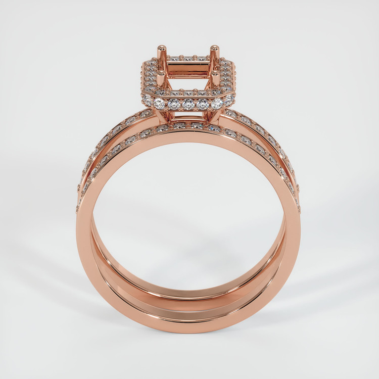 14K Rose Gold Pave Ring Setting