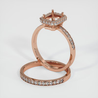 14K Rose Gold Pave Ring Setting Image