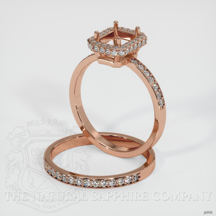 14K Rose Gold Pave Ring Setting