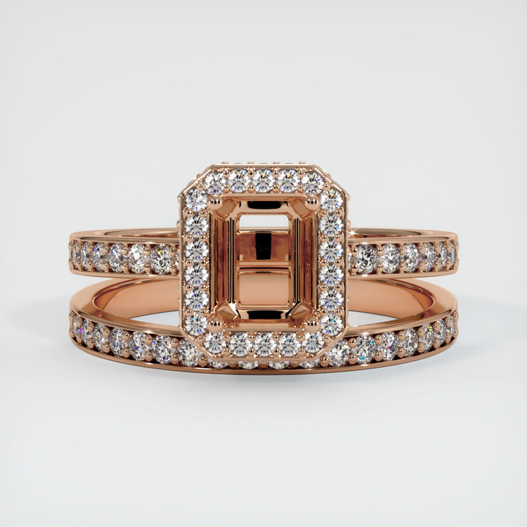 18K Rose Gold Pave Ring Setting